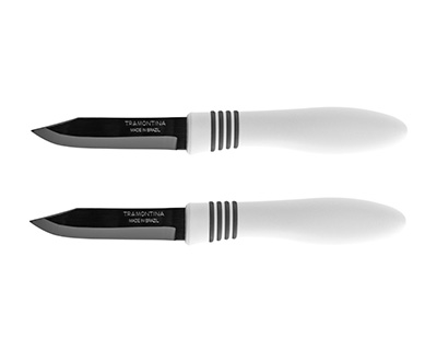 Нож для овощей TRAMONTINA Cor & Cor 7,5см 2шт белый на блистере