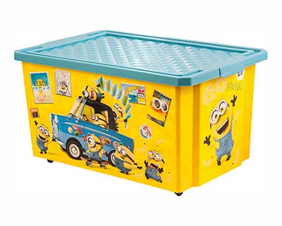 Детский ящик для хранения игрушек LALABABY 57л  Миньоны банановый