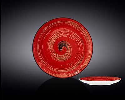 Тарелка десертная WILMAX Spiral 18 см круглая красная