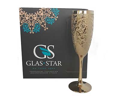 Набор бокалов GLASSTAR Золотой арабески-3 170мл 6шт