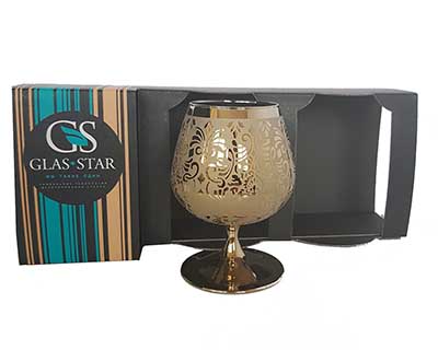 Набор бокалов для коньяка GLASSTAR Золотой либерти 400мл 3шт