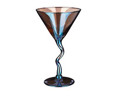 Набор бокалов для мартини GLASSTAR Лазурит-4 200мл 2шт изогнутая нога