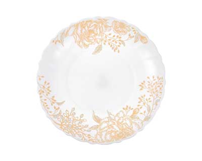 Тарелка десертная ROYAL GARDEN Gold Flowers 19,5см опал. стекло